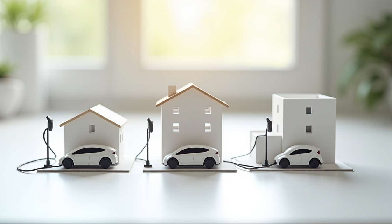 Différentes configurations d'installation d'une borne de recharge à Maulévrier-Sainte-Gertrude: maison individuelle, copropriété et local professionnel