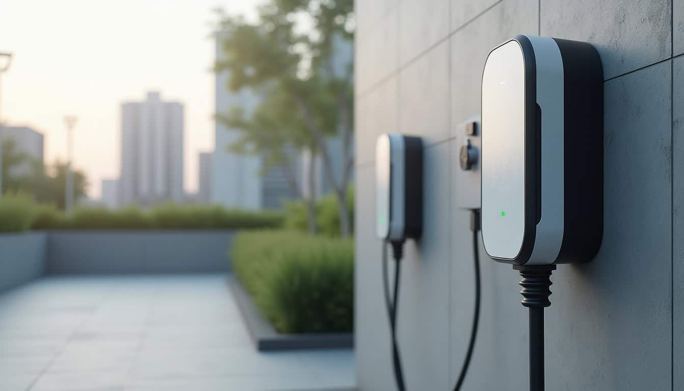 Différents modèles de bornes de recharge électrique installées à Abbeville