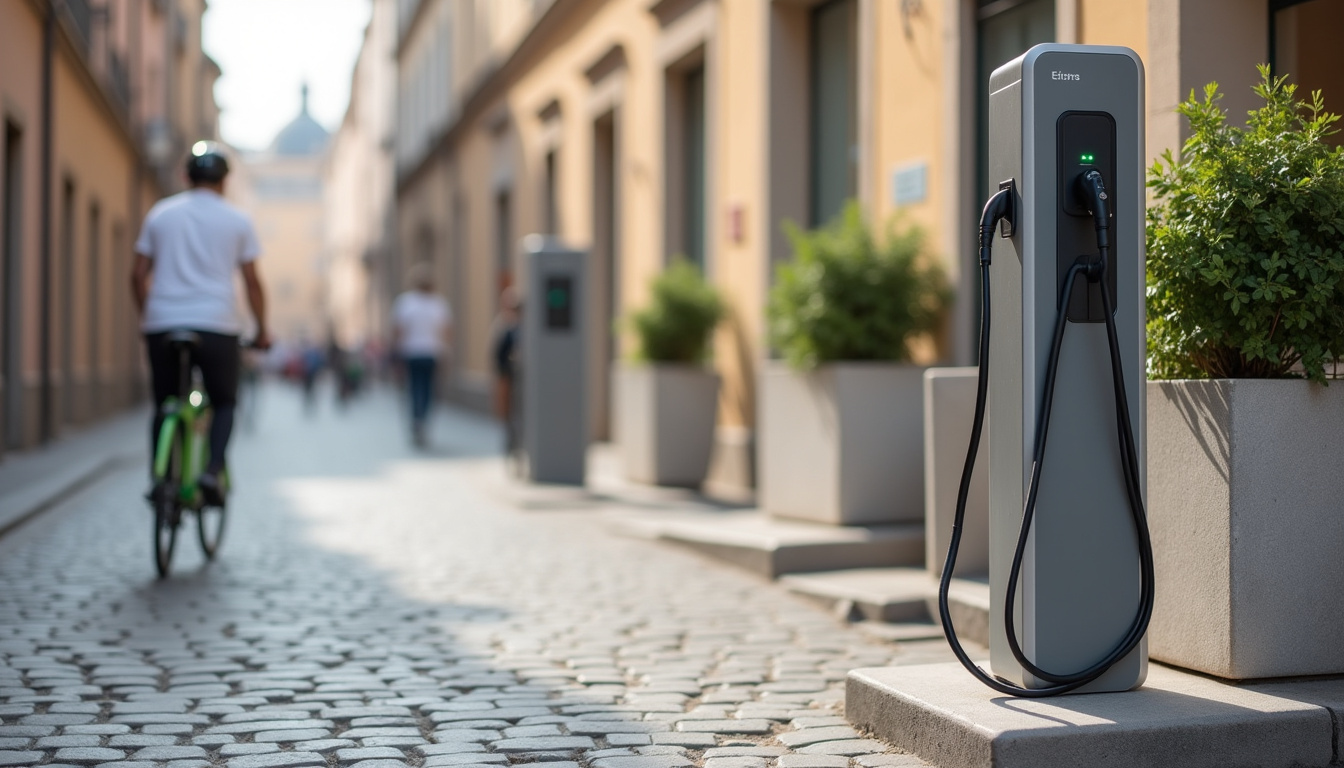 Différents modèles de bornes de recharge électrique installées à Viviers