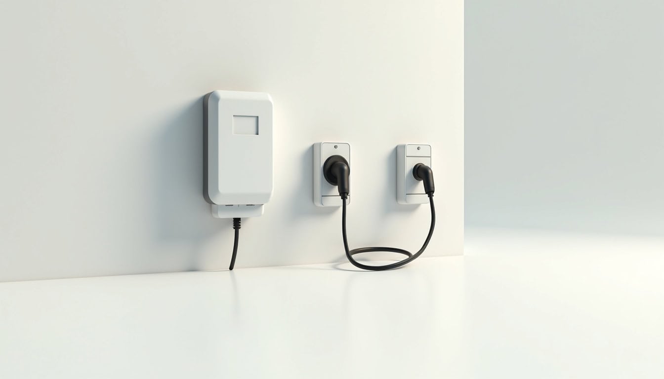 Différents modèles de bornes de recharge électrique: wallbox, prise renforcée et prise standard