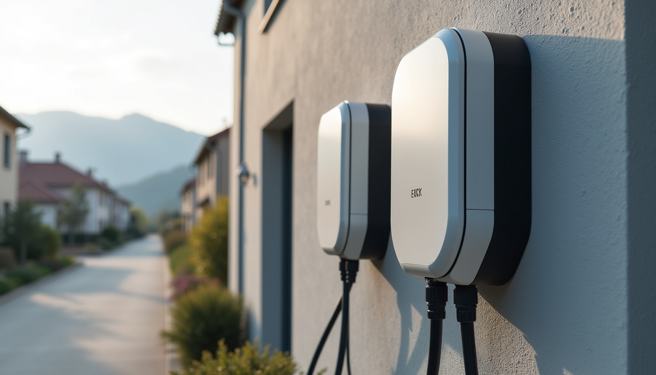 Différents modèles de bornes de recharge murales et prises renforcées installés à Belley