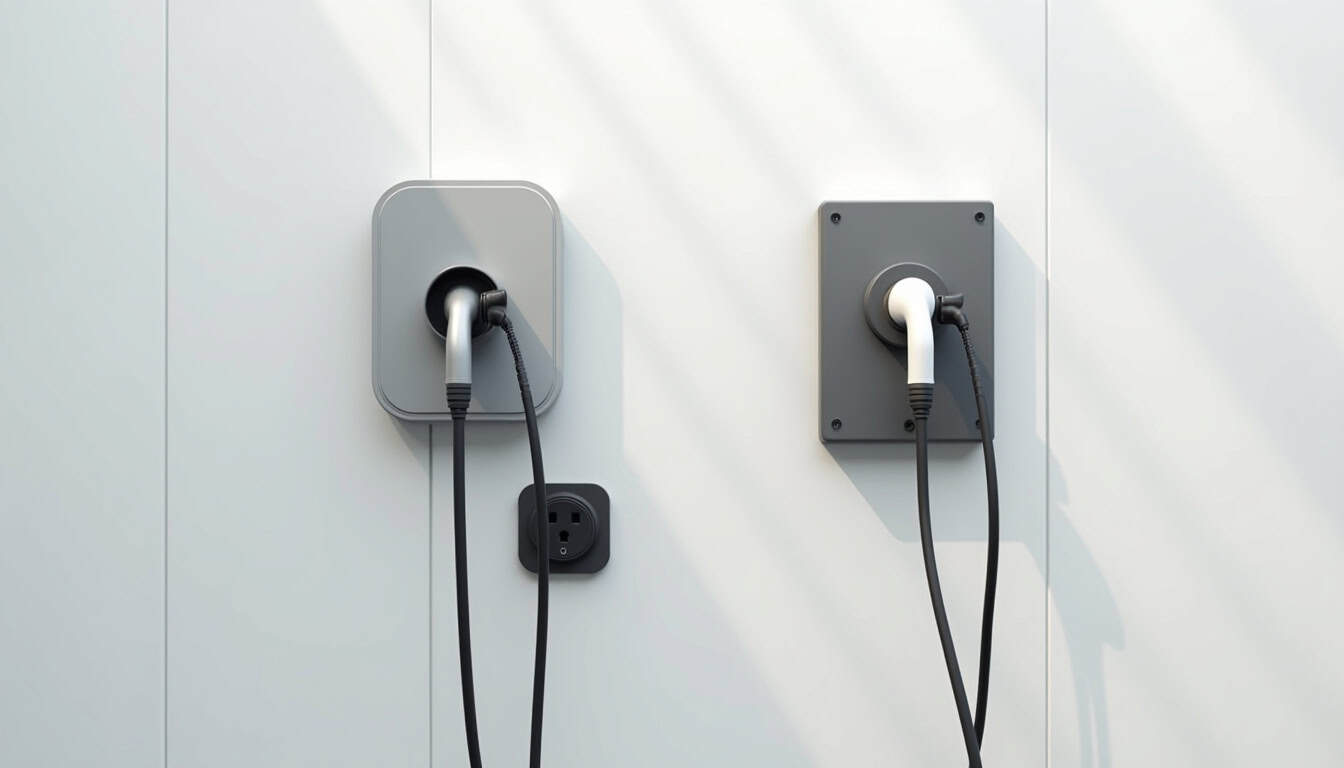 Différents modèles de bornes de recharge murales et prises renforcées