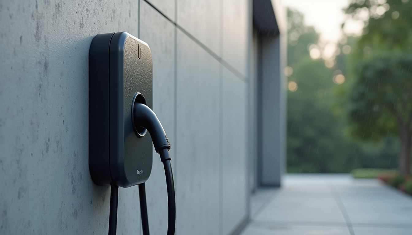 Différents modèles de bornes de recharge pour véhicules électriques en installation extérieure
