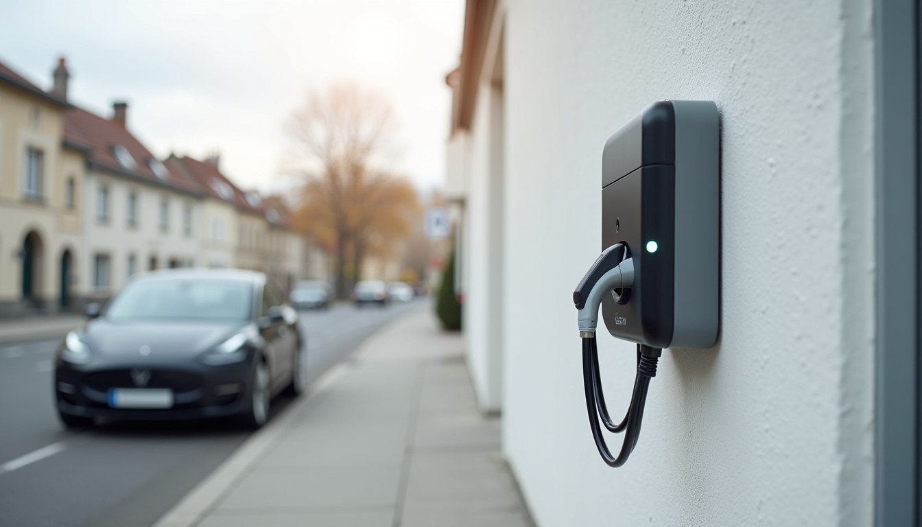 Différents modèles de bornes de recharge pour véhicules électriques installées à Beauvais