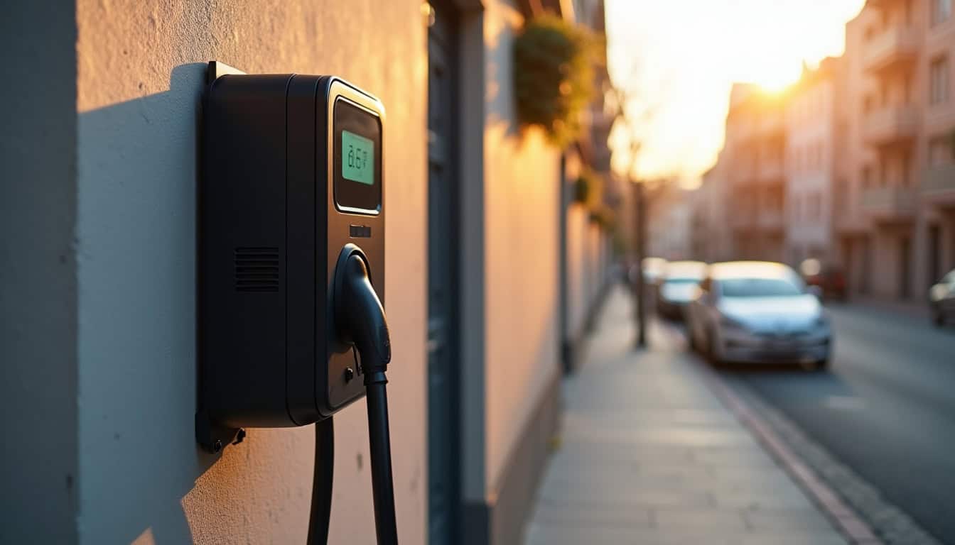 Différents modèles de bornes de recharge pour véhicules électriques installées à Franois