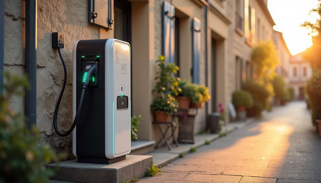 Différents modèles de bornes de recharge pour véhicules électriques installés à Guiscard