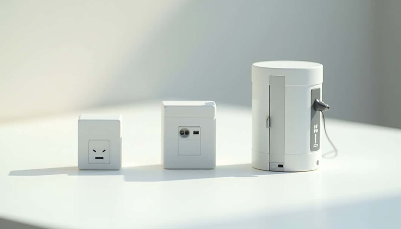 Différents types de bornes de recharge électrique installées à Hauville: wallbox, prise renforcée et borne rapide