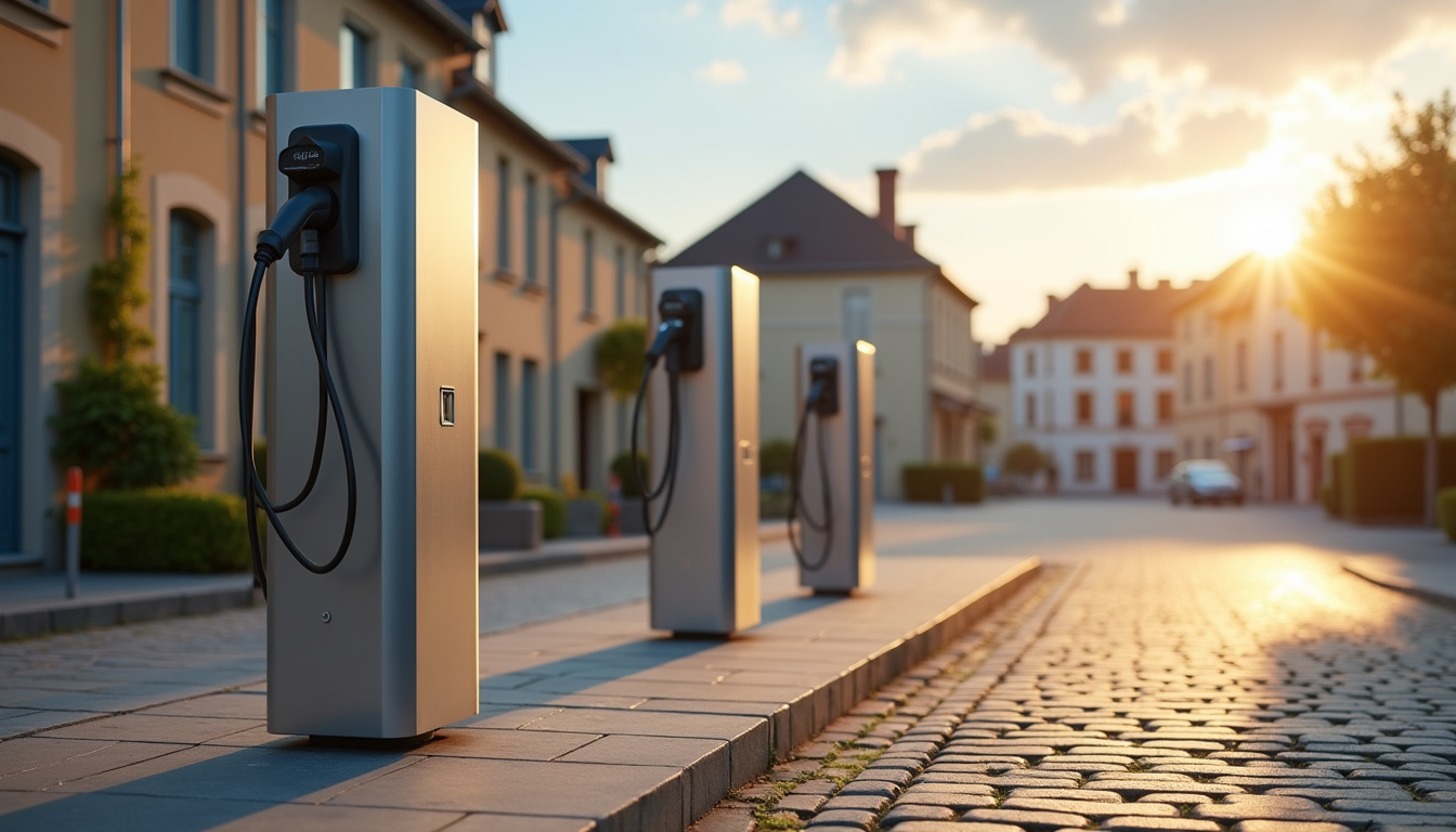 Différents types de bornes de recharge électrique installées en extérieur