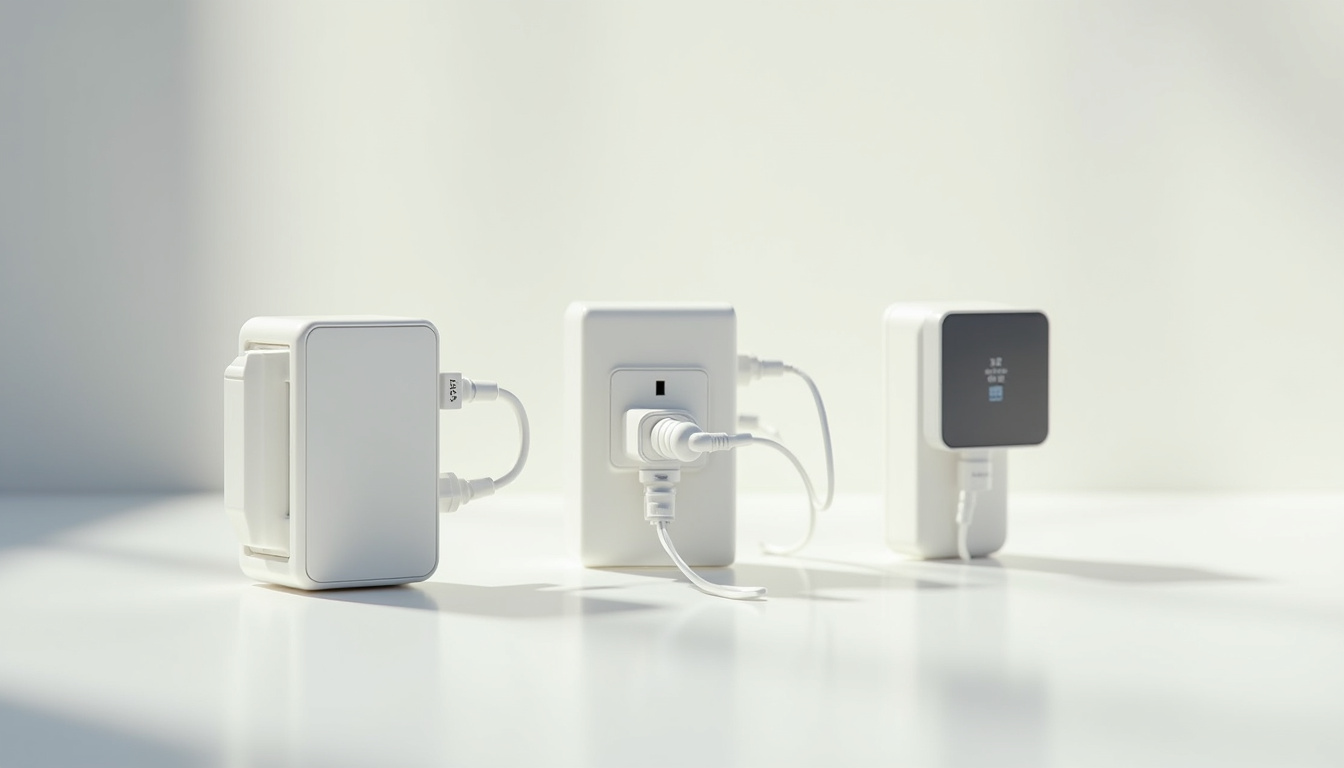 Différents types de bornes de recharge électrique: wallbox, prise renforcée et borne connectée