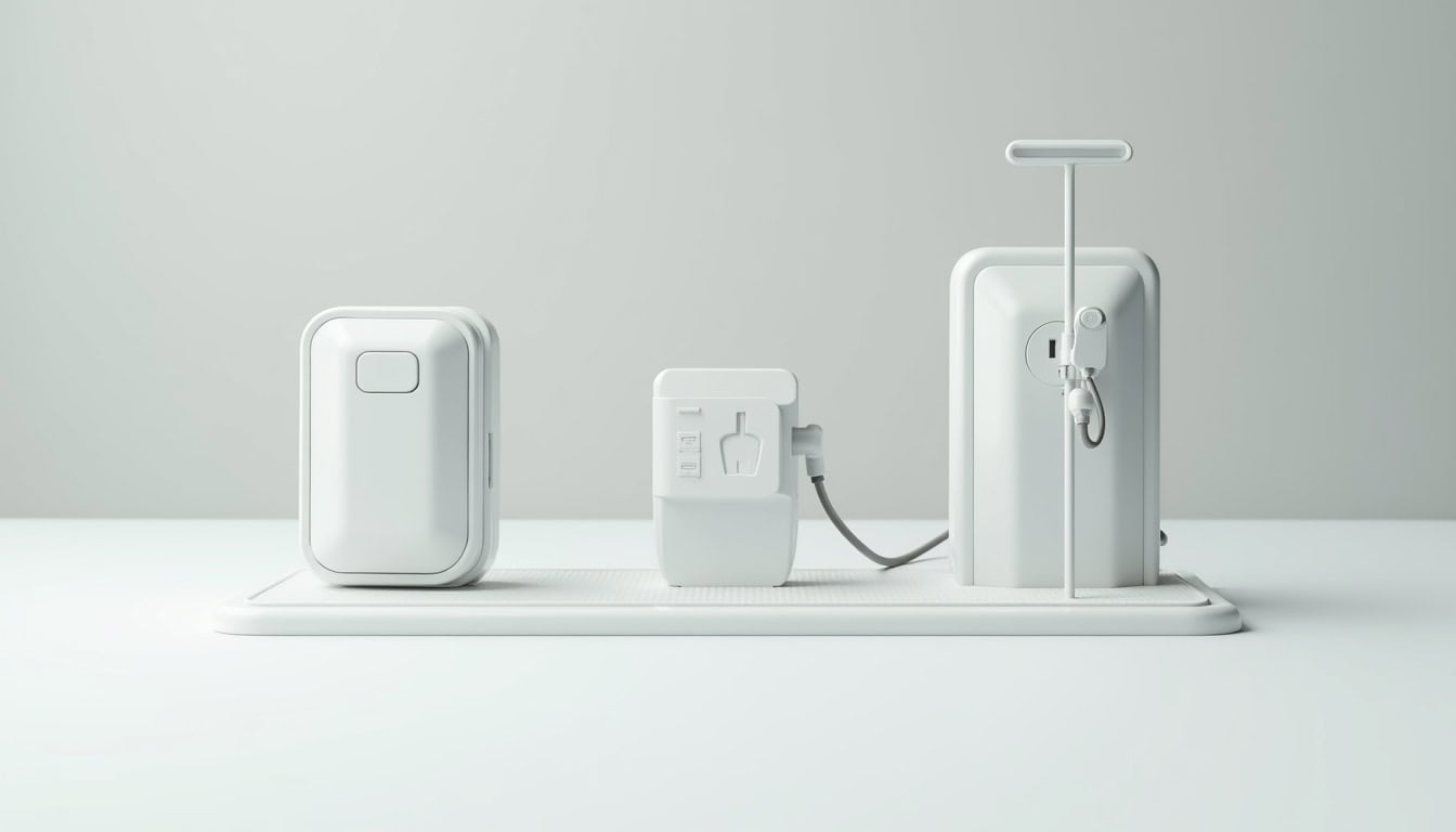Différents types de bornes de recharge pour véhicules électriques: wallbox, prise renforcée, borne publique