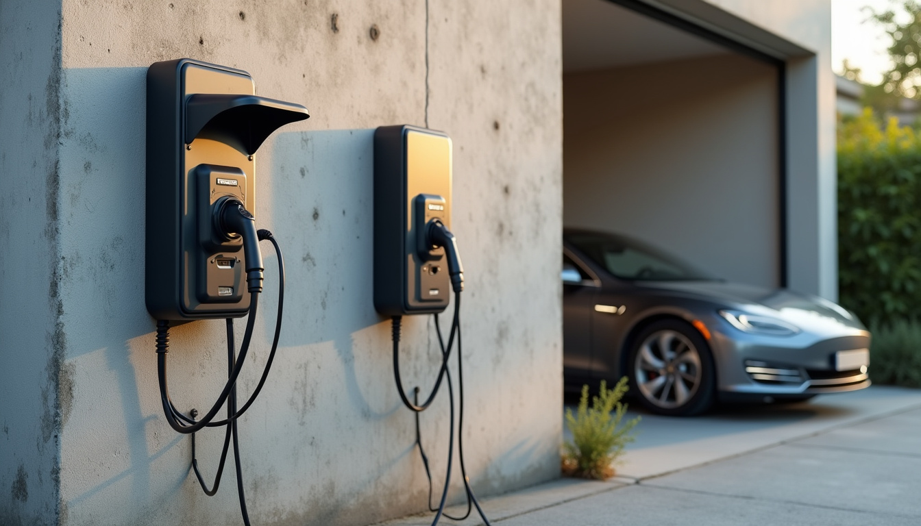 Différents types de bornes de recharge pour voiture électrique à Bouéni, installées en extérieur et en garage