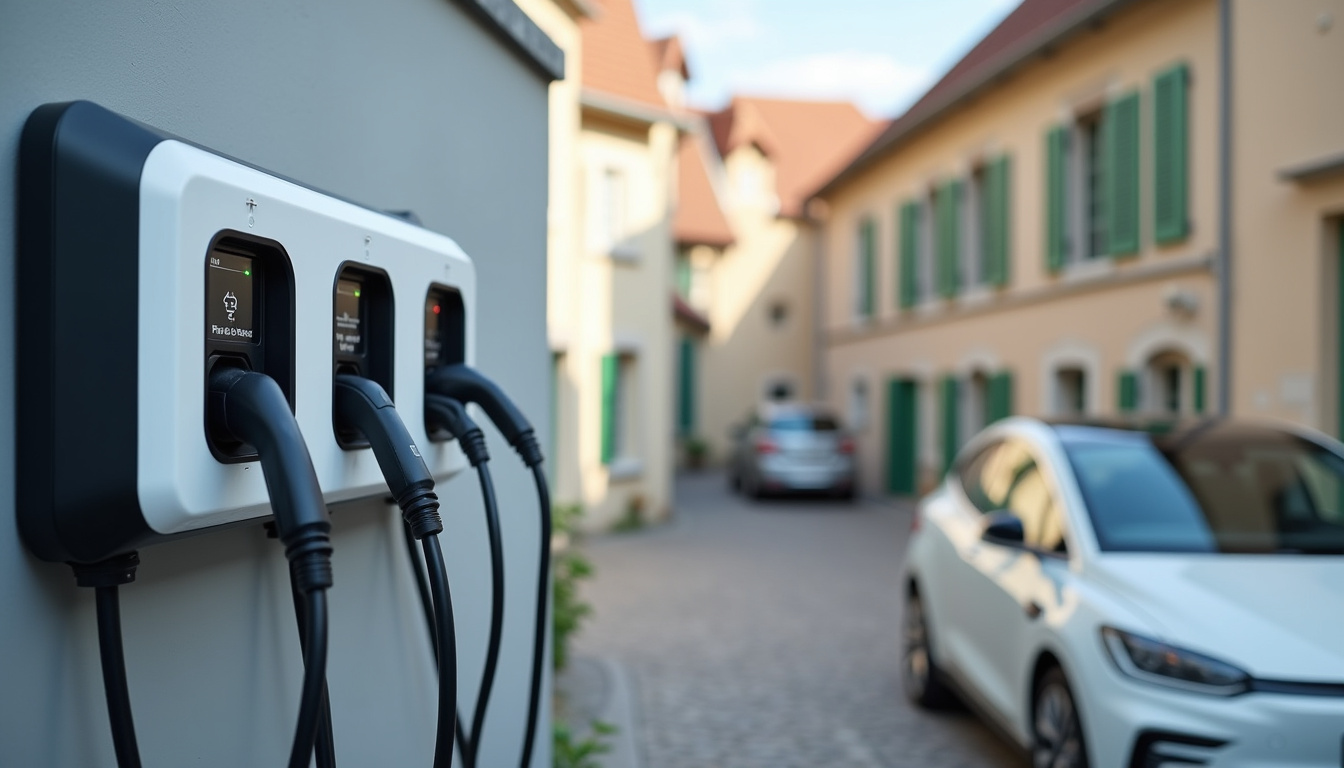 Différents types de bornes de recharge pour voitures électriques installées à Marsilly