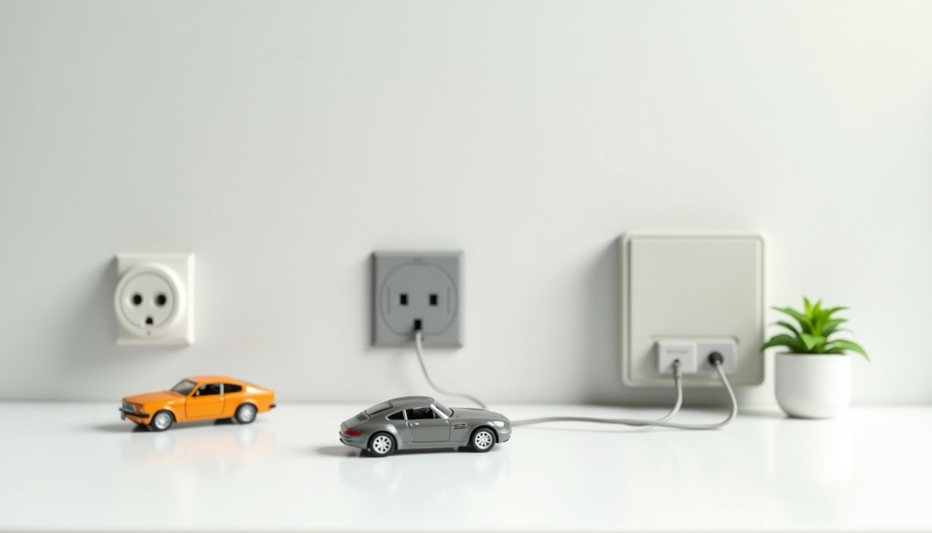 Différents types de bornes de recharge pour voitures électriques: prise domestique, prise renforcée, wallbox