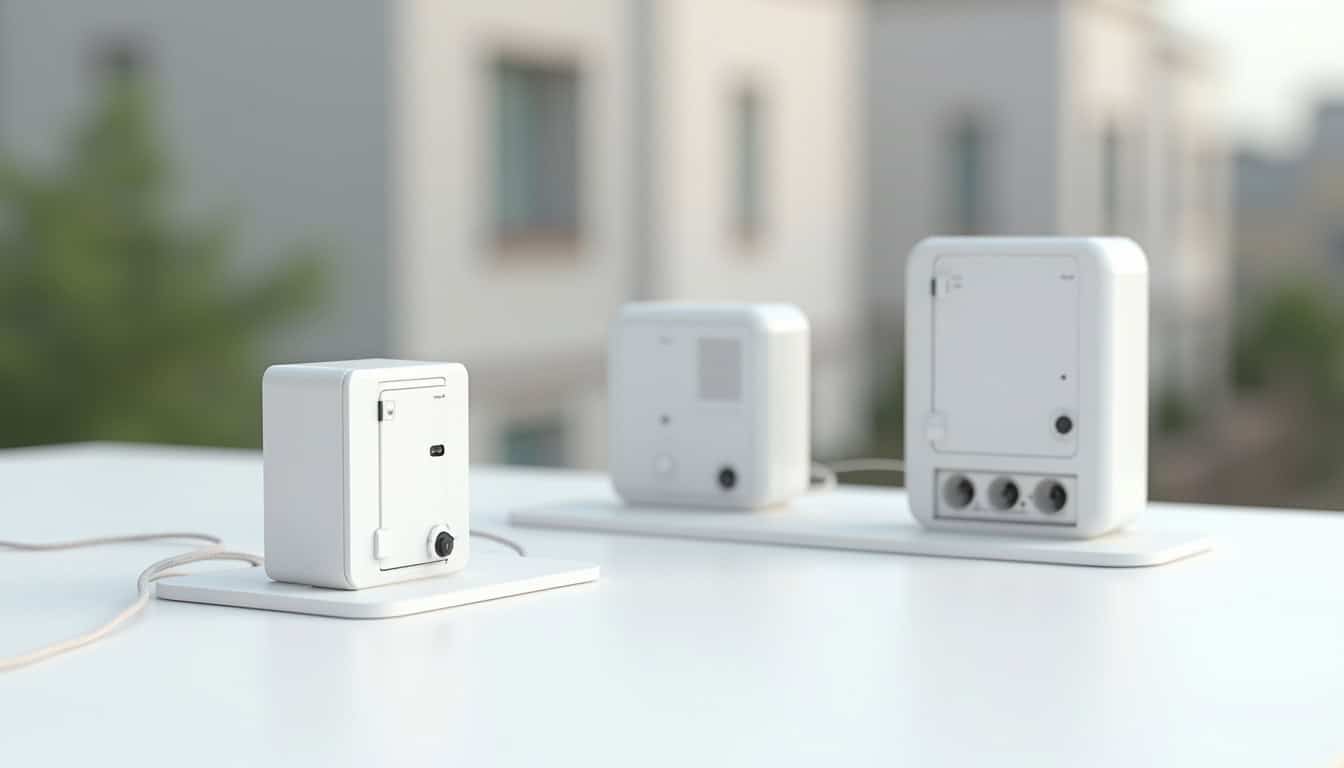 Différents types de bornes électriques installées à Bésayes: wallbox, prise renforcée, borne triphasée
