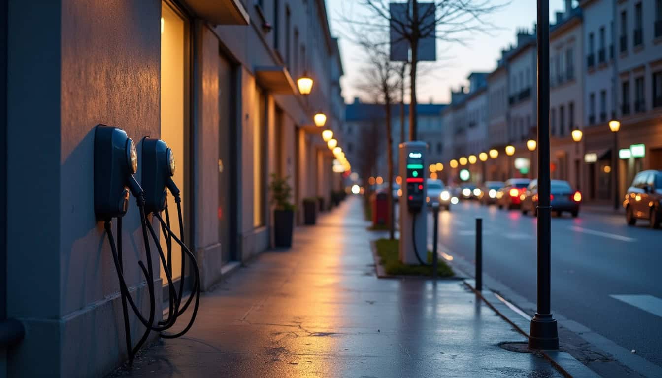 Différents types de bornes électriques installées en milieu urbain à Bagnolet