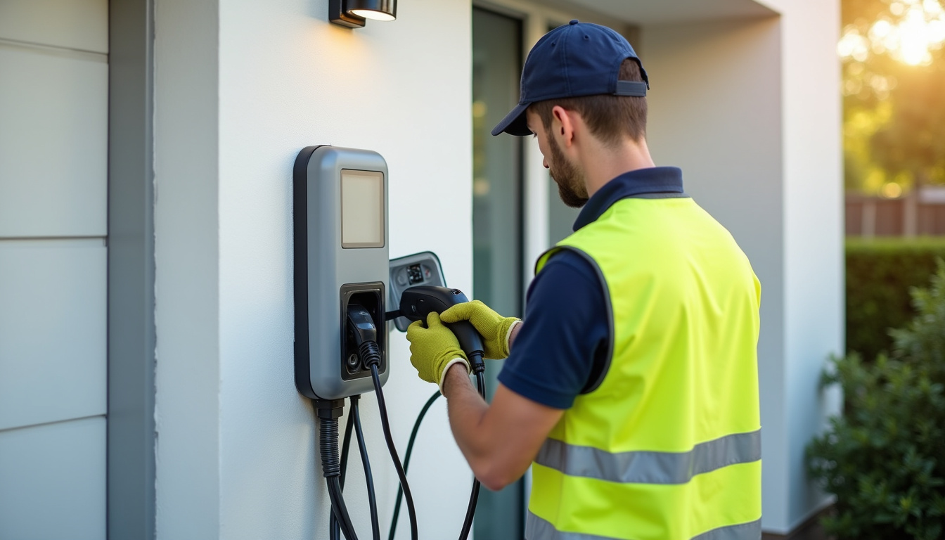 Électricien certifié IRVE en intervention pour l'installation d'une borne de recharge à Amilly