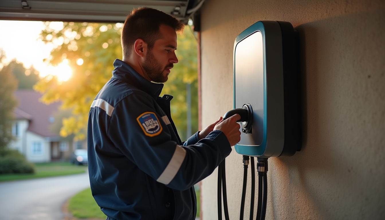 Électricien certifié IRVE en intervention pour l'installation d'une borne électrique à Longpont-sur-Orge