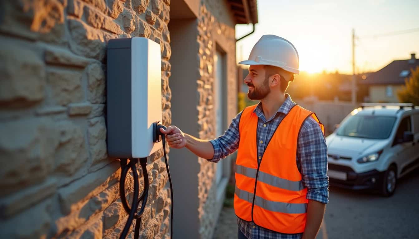 Électricien certifié IRVE en train de discuter avec un client à Étain