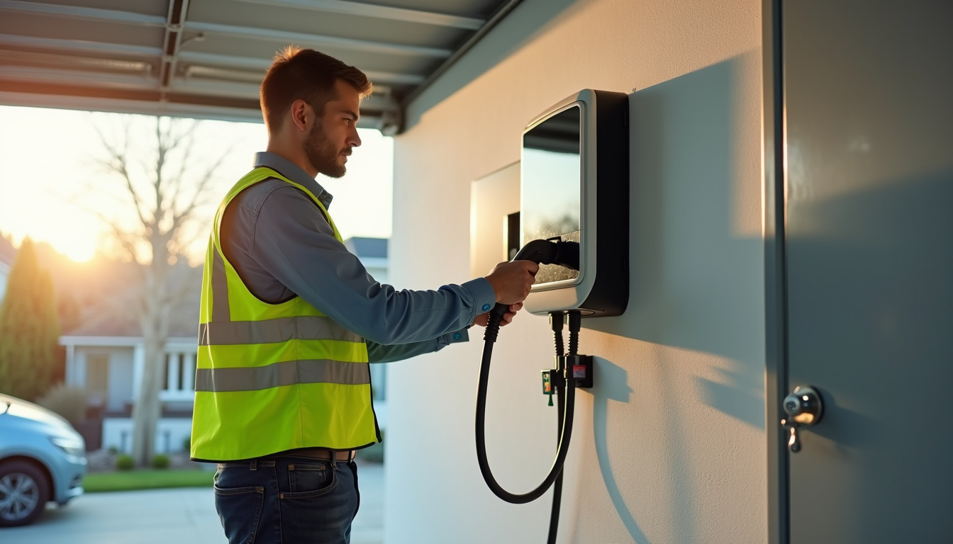 Électricien en intervention pour l'installation d'une borne électrique à Chindrieux