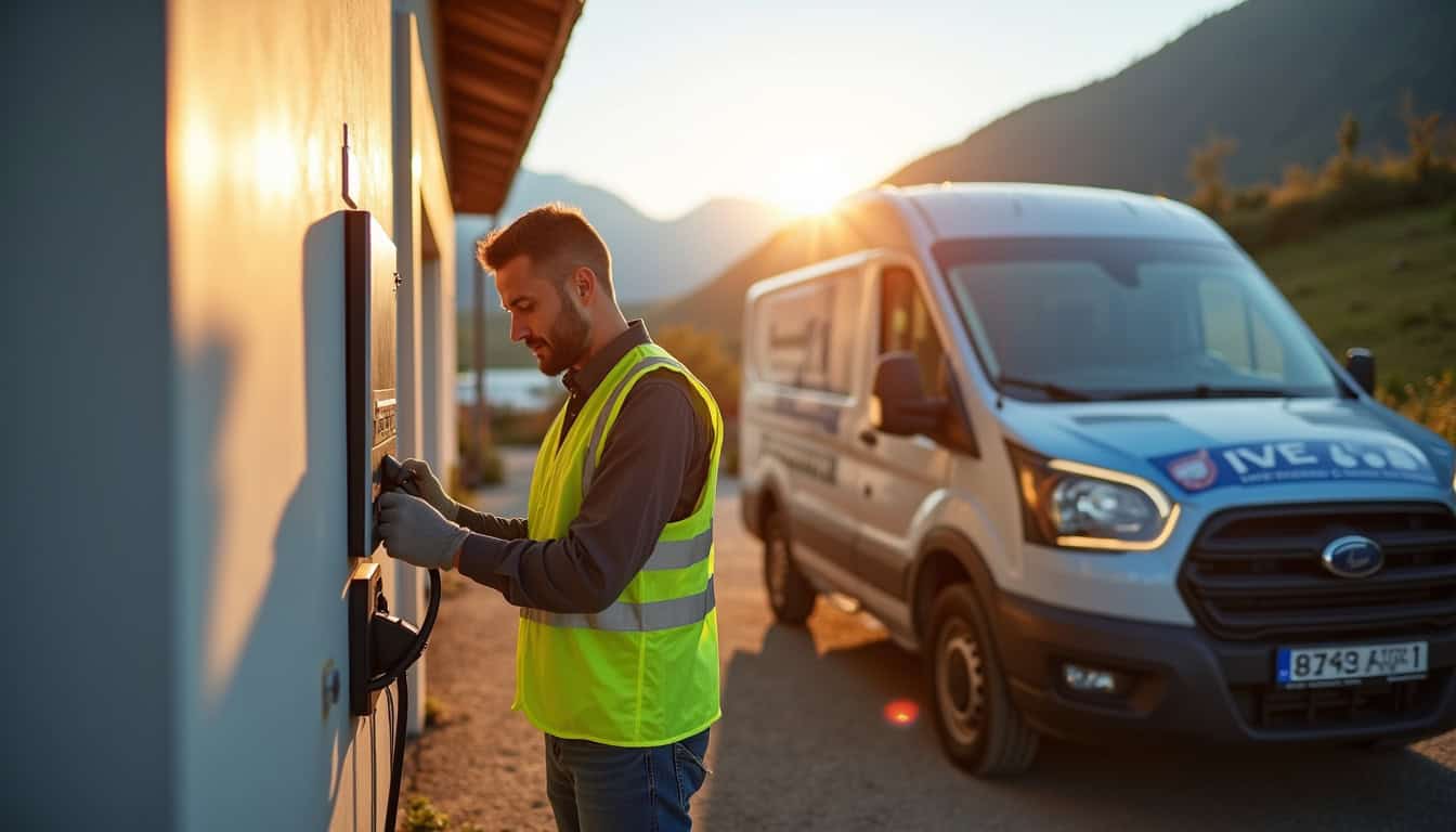 Électricien en train d'intervenir sur une installation électrique à Spechbach