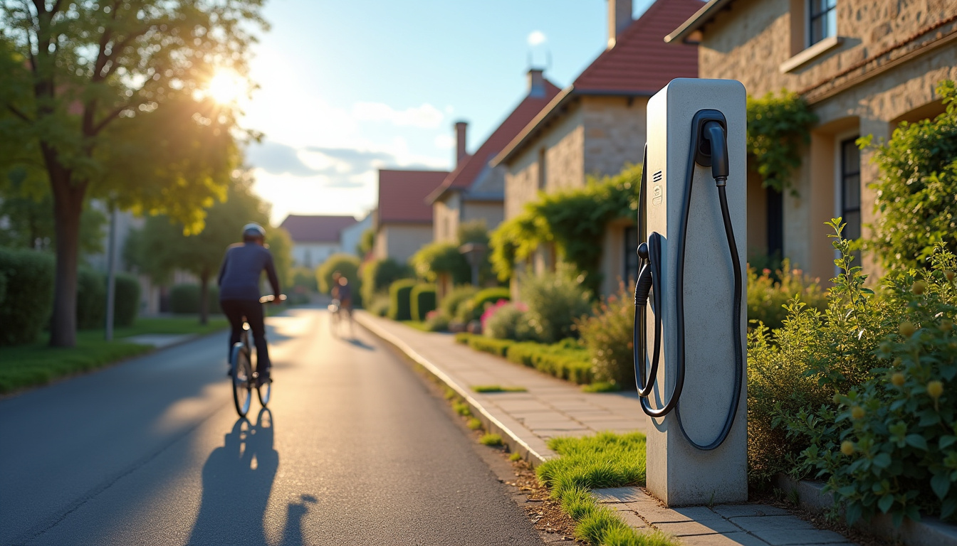 Emplacement d'une borne de recharge publique située rue des Vignerons à Acigné