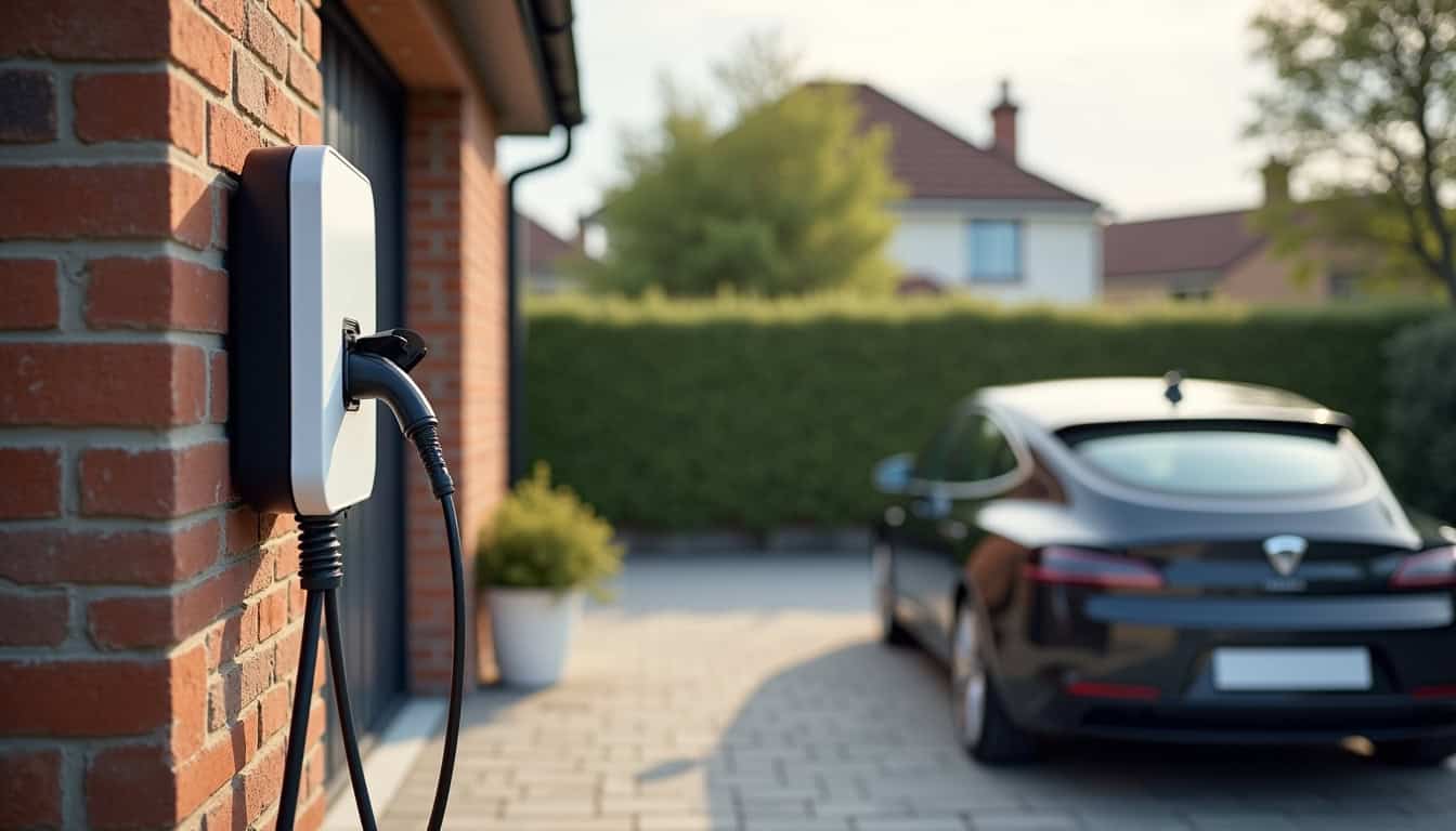 Emplacement idéal pour une borne de recharge électrique près d'un garage privé