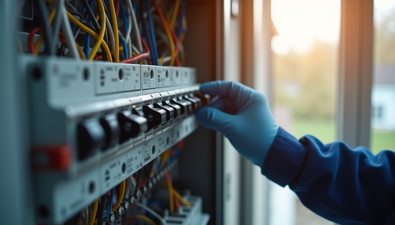 Étape d'installation d'une borne électrique à Montussan: vérification du tableau électrique