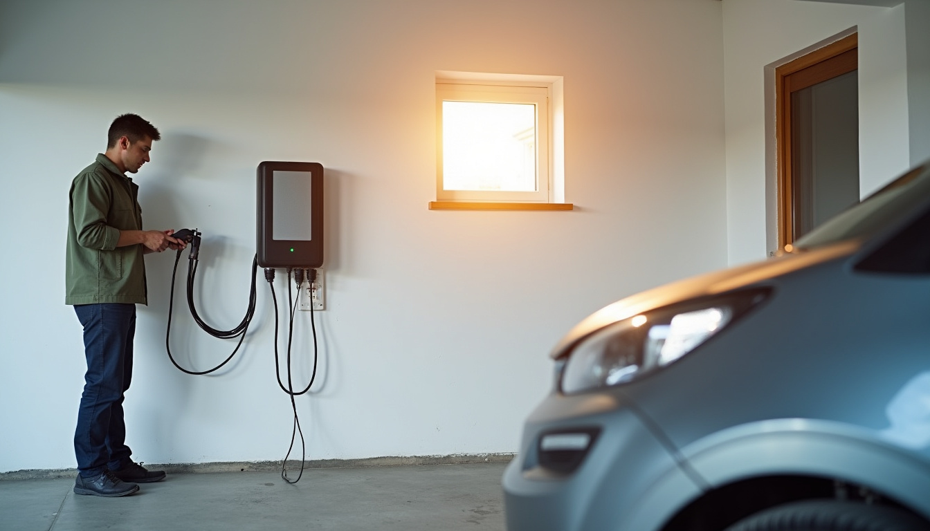 Étapes de l'installation d'une borne de recharge électrique à Le Drennec