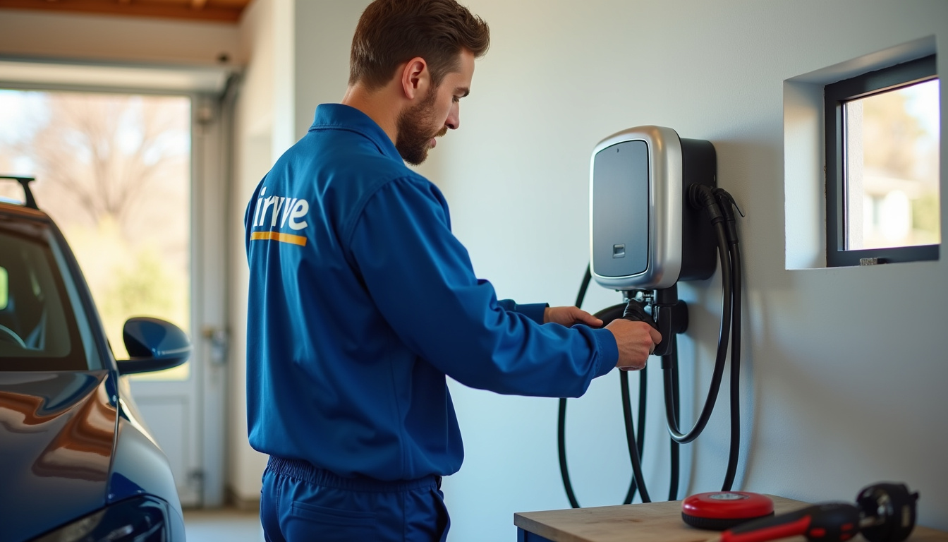 Étapes de l'installation d'une borne de recharge électrique par un professionnel certifié IRVE à Saint-Jean-d'Assé