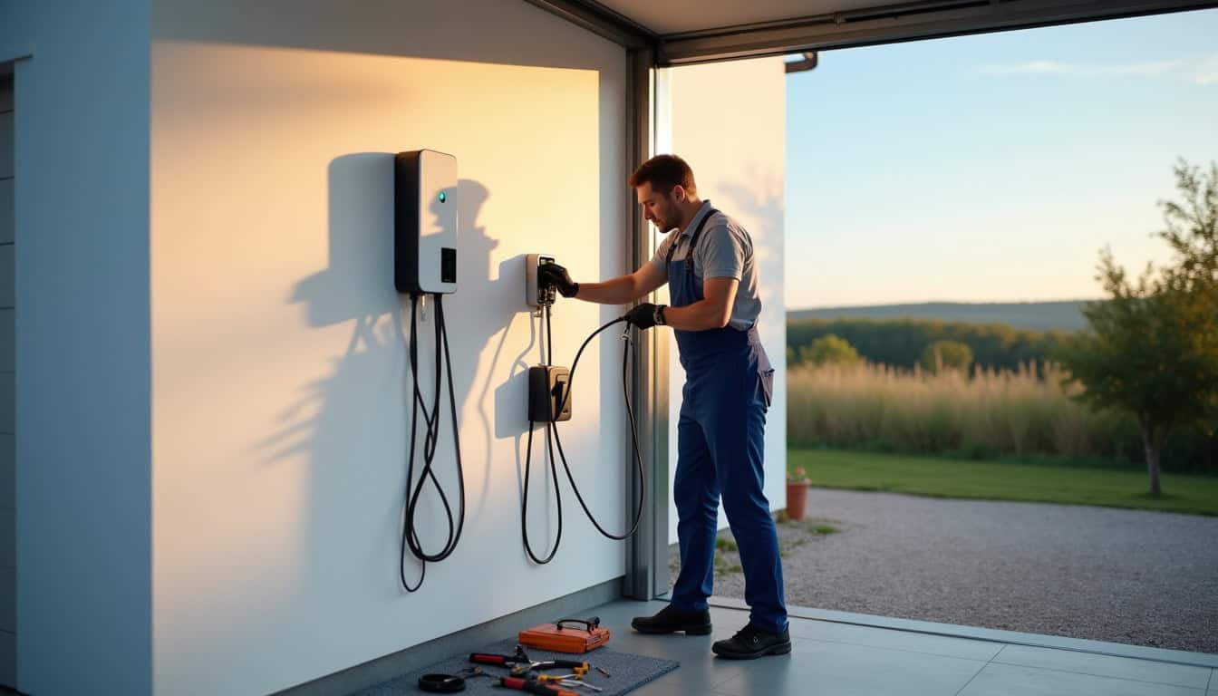 Étapes de l'installation d'une borne électrique à Louverné par un professionnel IRVE