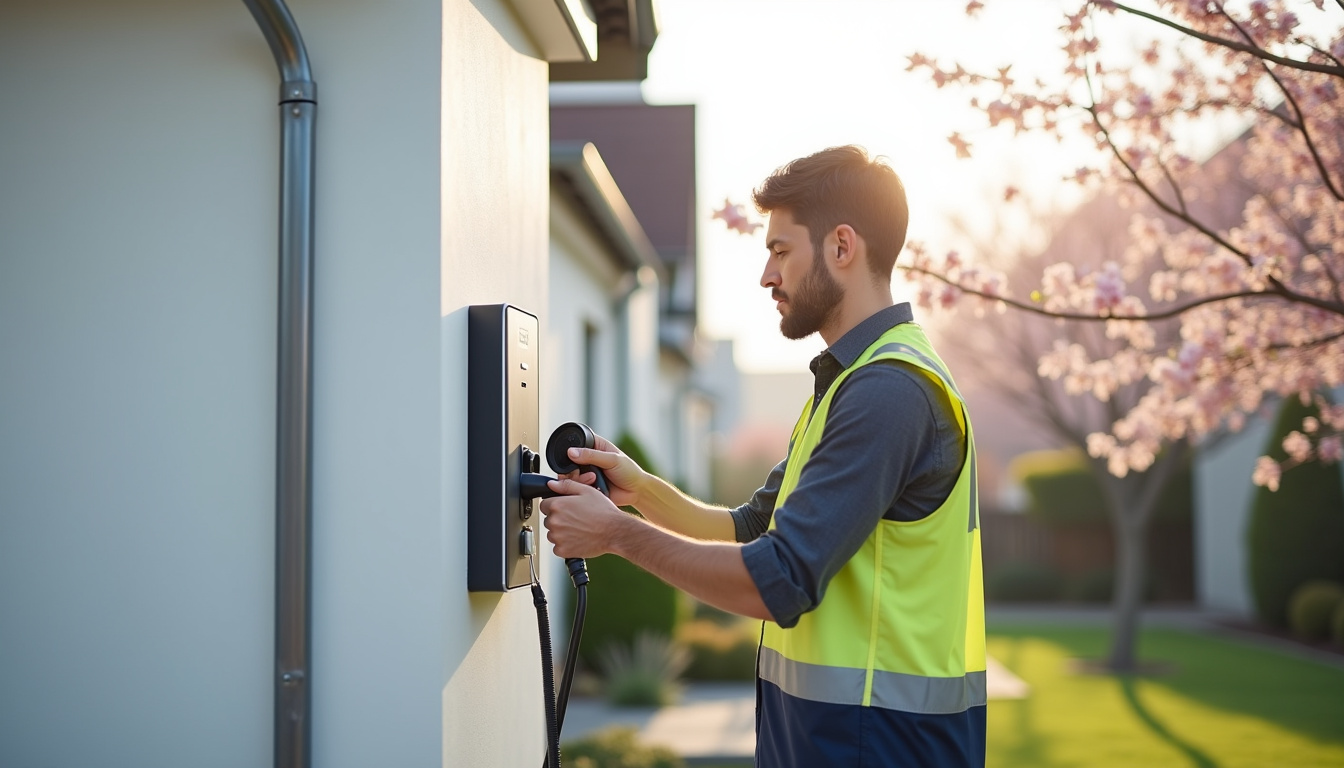 Étapes d'installation d'une borne de recharge murale par un électricien IRVE