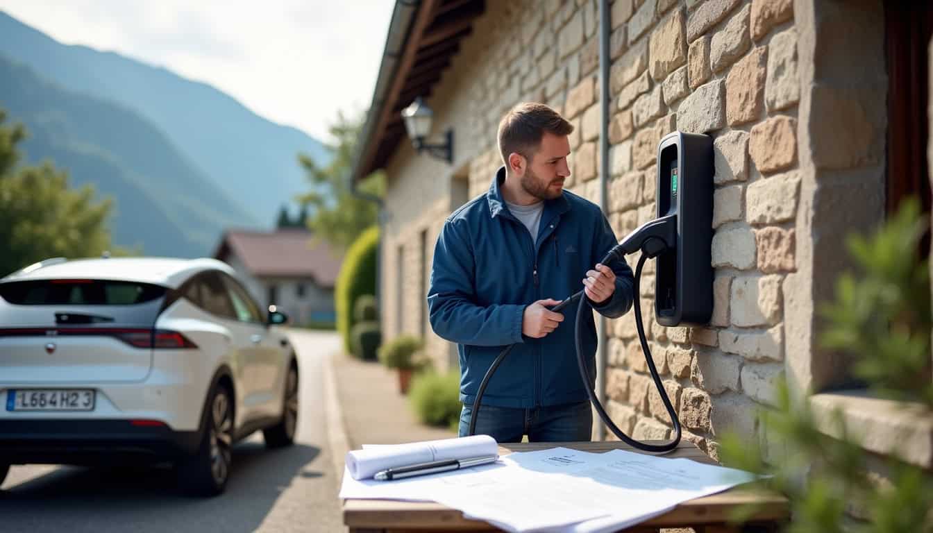 Illustration des différentes étapes d’installation d’une borne de recharge à Alby-sur-Chéran