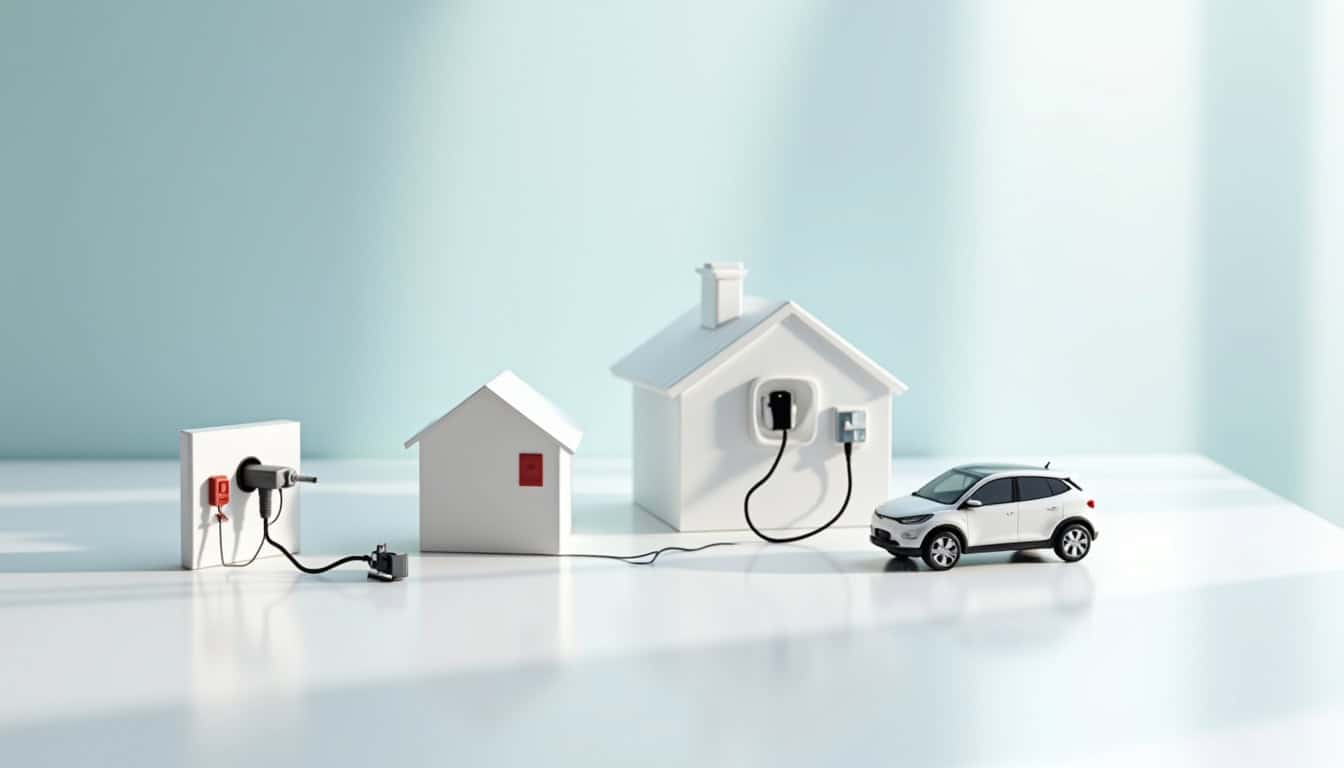 Illustration des différentes étapes d'installation d'une borne de recharge électrique