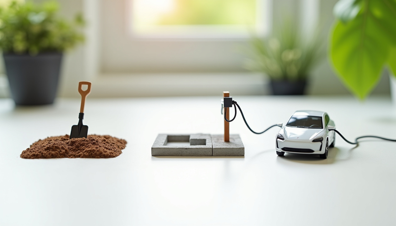 Illustration des différentes étapes d'installation d'une borne de recharge électrique