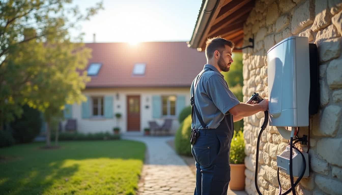 Illustration des différentes étapes du processus d'installation d'une borne de recharge électrique à Bizanet
