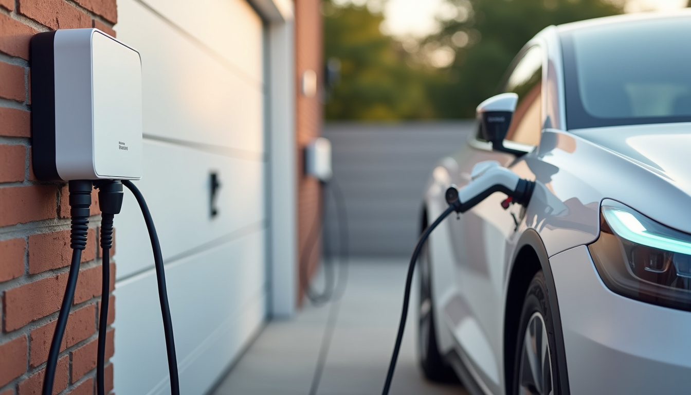Illustration des différents types de bornes de recharge: Wallbox, prise renforcée et prise domestique