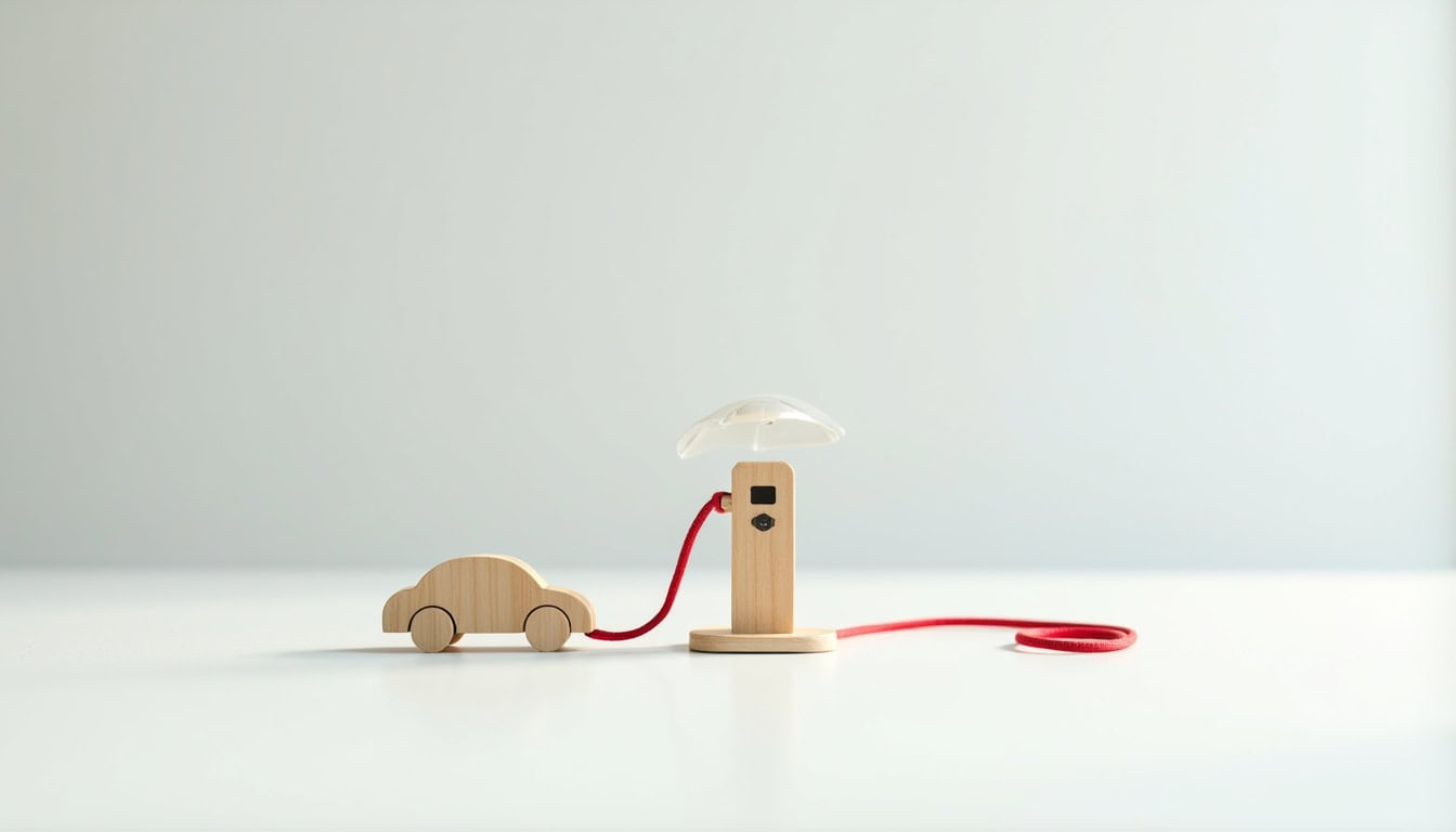 Illustration des erreurs fréquentes lors de l'installation d'une borne électrique: câble non protégé, borne trop éloignée du véhicule, emplacement exposé aux intempéries