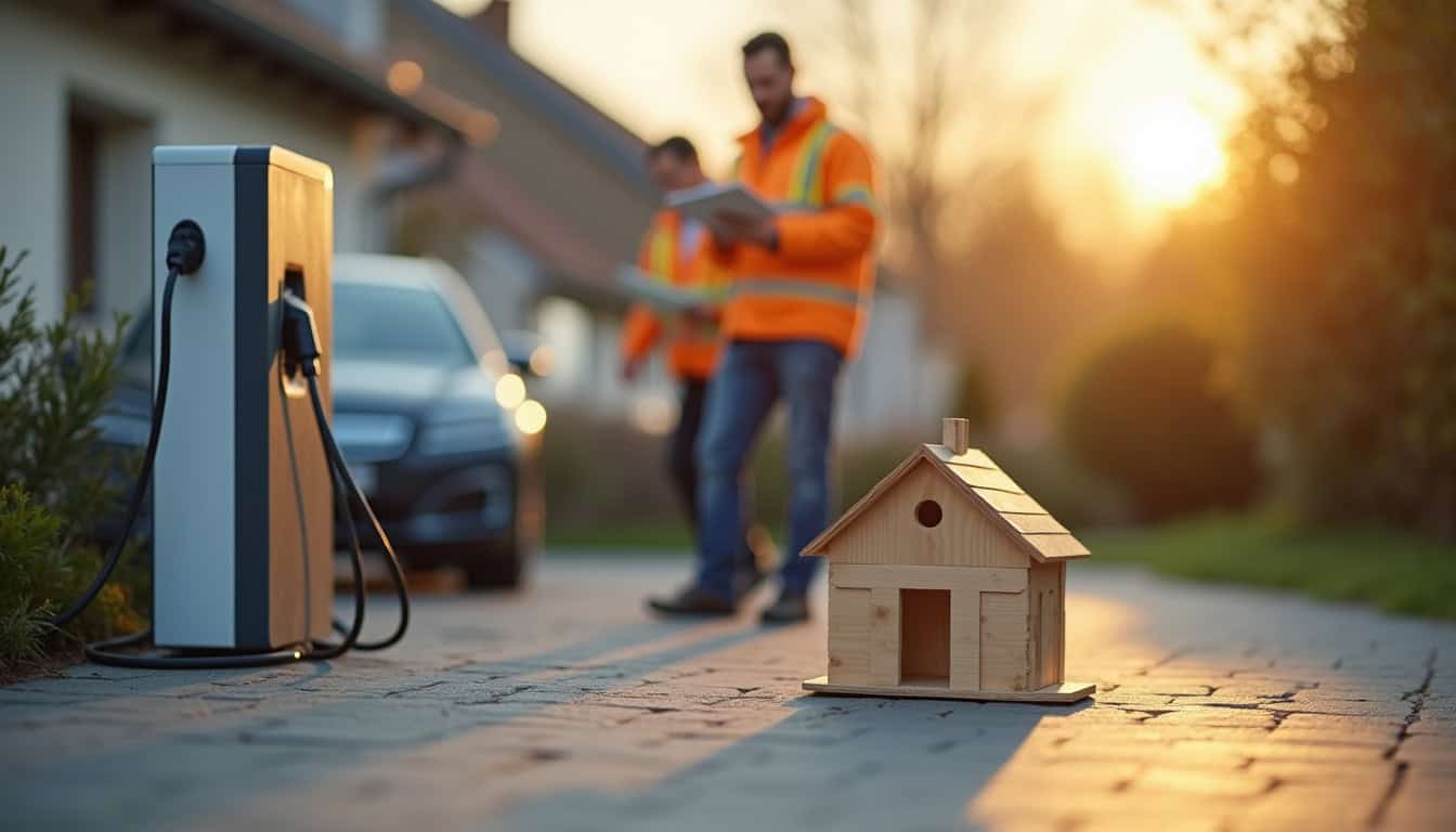 Illustration des étapes clés d'installation d'une borne de recharge dans une maison à Coutouvre