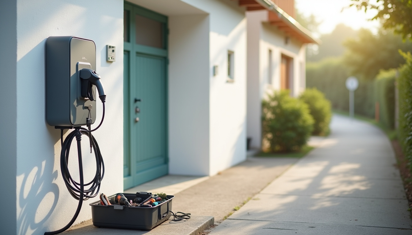 Illustration des étapes clés pour l'installation d'une borne de recharge électrique à Senozan