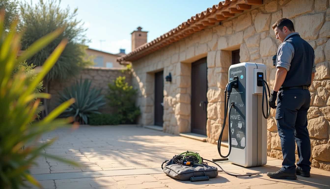 Illustration des étapes d'installation d'une borne de recharge à Brouilla