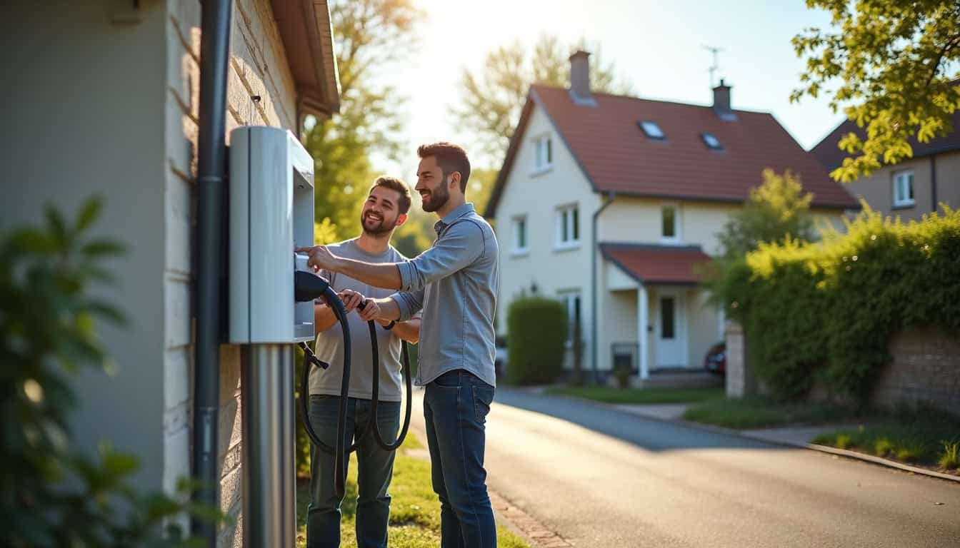 Illustration des étapes d'installation d'une borne de recharge à Criquebeuf-sur-Seine