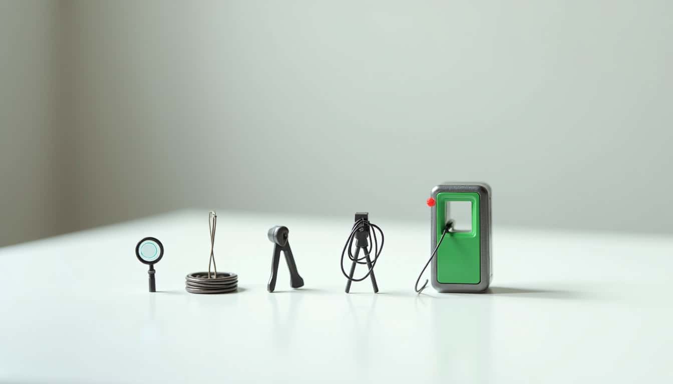 Illustration des étapes d'installation d'une borne de recharge électrique: diagnostic, câblage, montage et mise en service