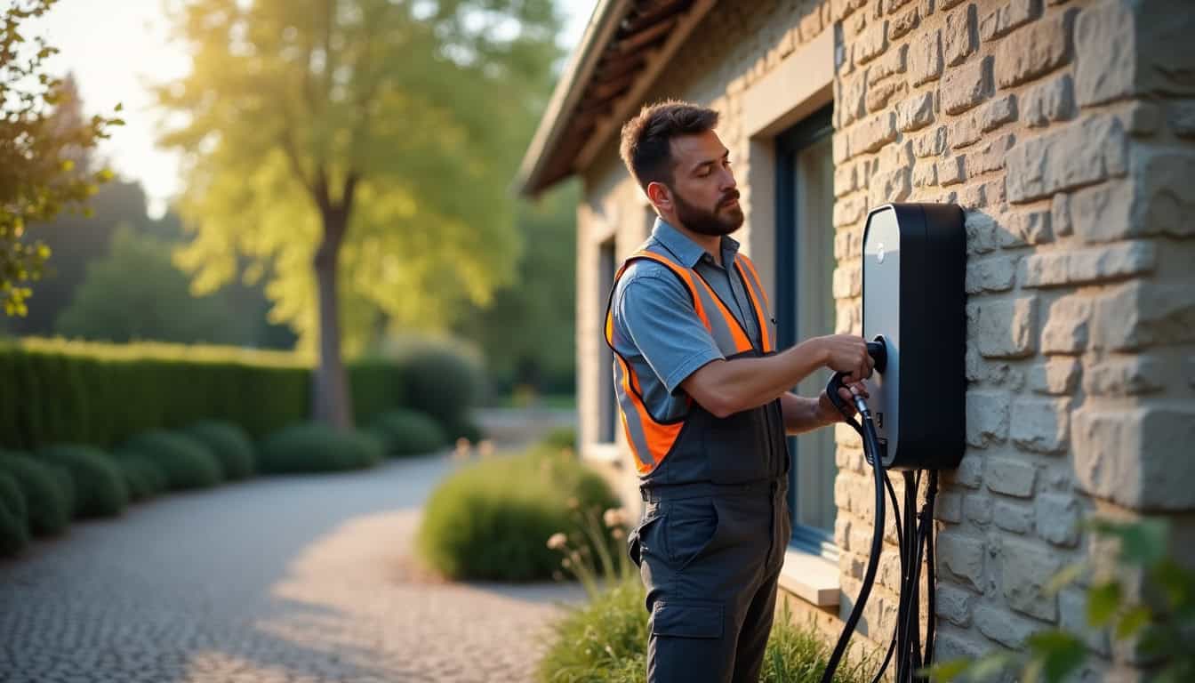 Illustration des principales étapes d'installation d'une borne de recharge électrique à Donnery