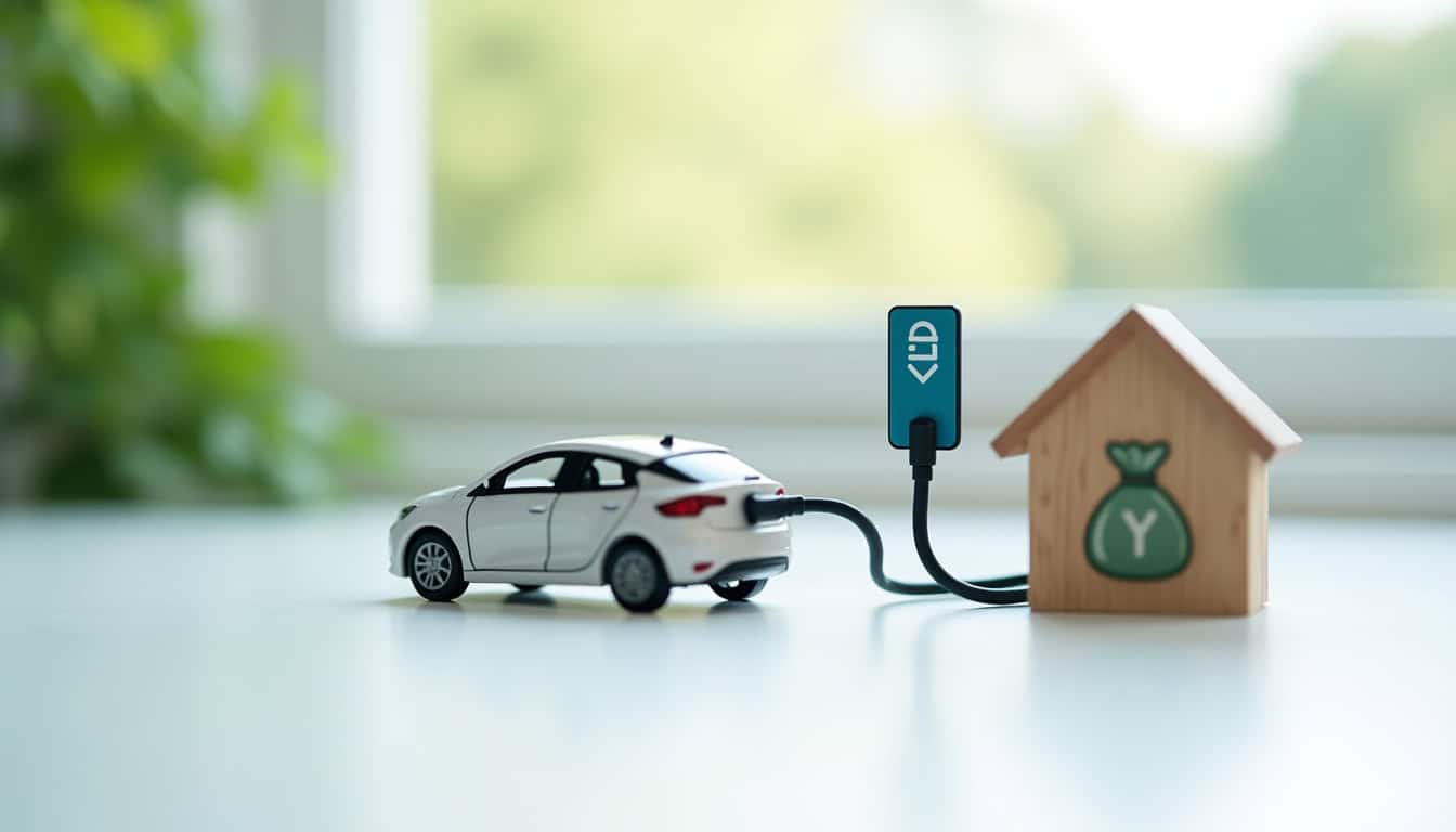 Infographie illustrant les différentes aides financières pour l'installation d'une borne de recharge à Voulx: TVA à 5,5 %, prime ADVENIR, aides locales