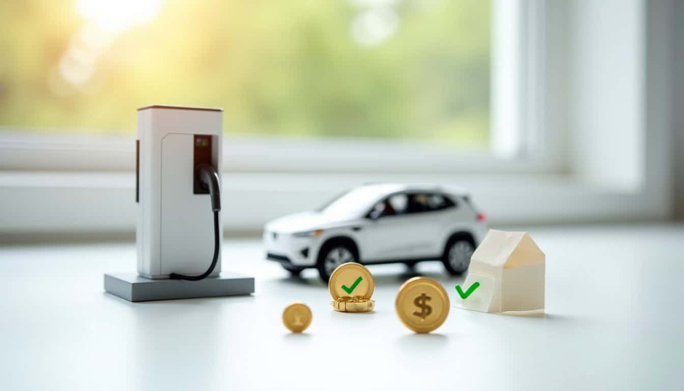 Infographie illustrant les différentes aides financières pour l'installation d'une borne de recharge en France