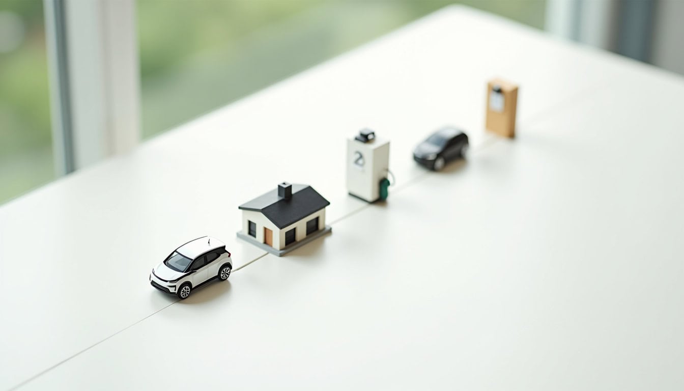 Infographie illustrant les étapes d'installation d'une borne de recharge électrique à Le Mesnil-le-Roi