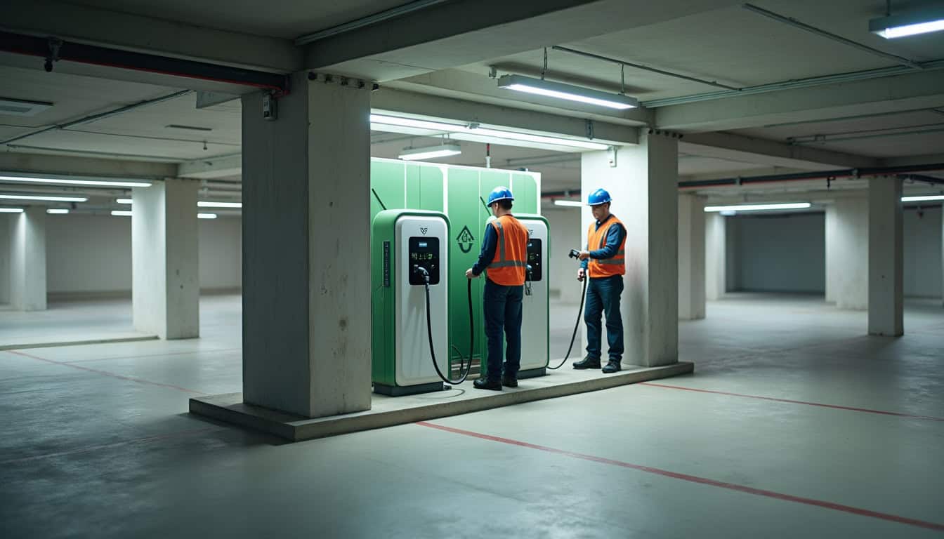 Installation de bornes de recharge dans un parking de copropriété à Saint-Germain-du-Plain