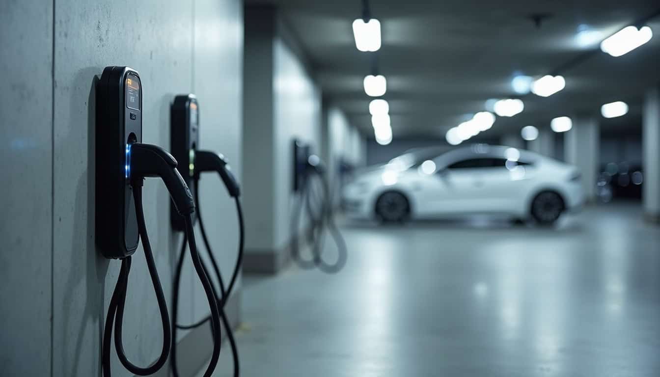 Installation de plusieurs bornes de recharge dans un parking d'entreprise