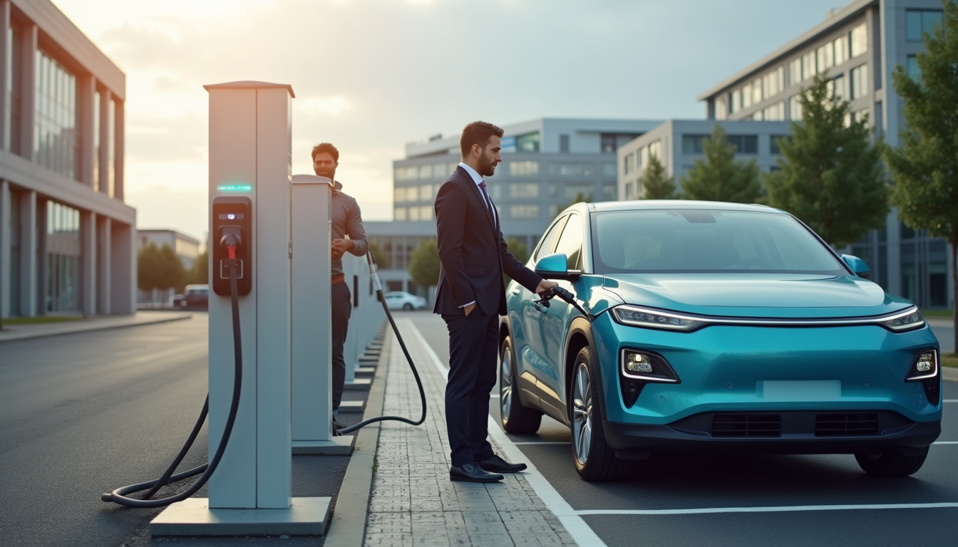 Installation de plusieurs bornes de recharge pour véhicules électriques dans une entreprise à Gravigny