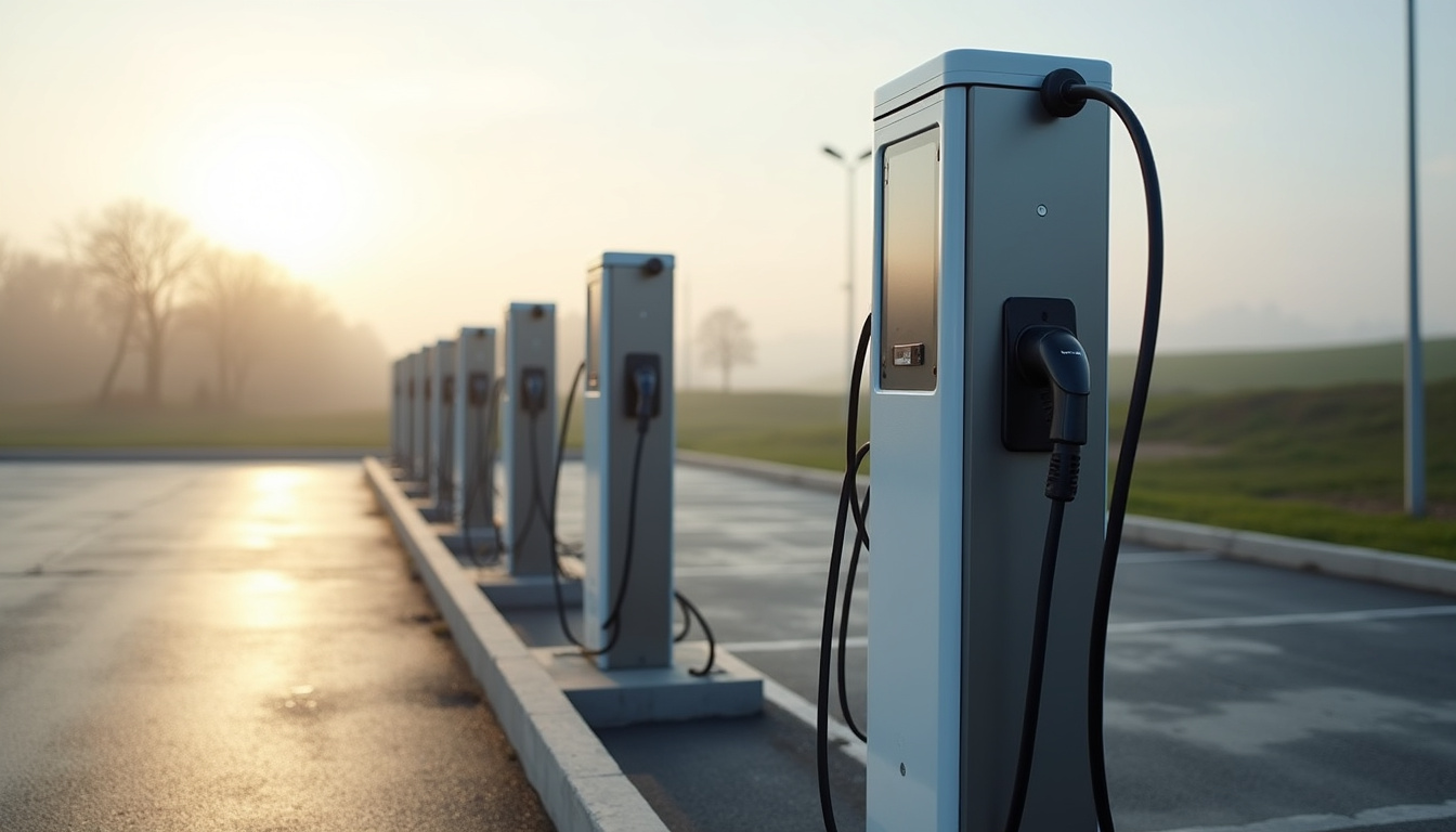 Installation de plusieurs bornes de recharge sur le parking d'une entreprise à Ploulec'h